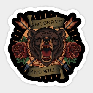 bear tattoo Sticker